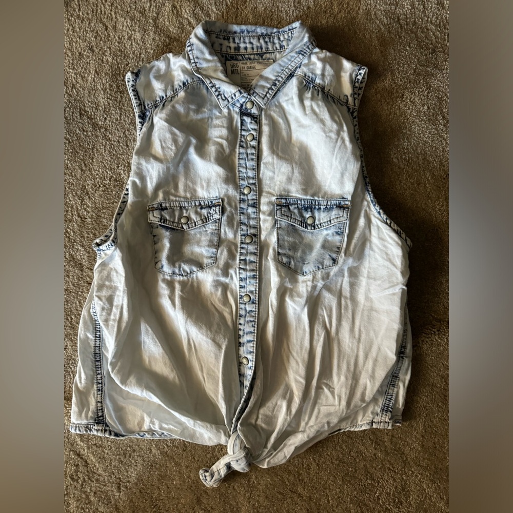 GARAGE Acid Wash Denim Tank